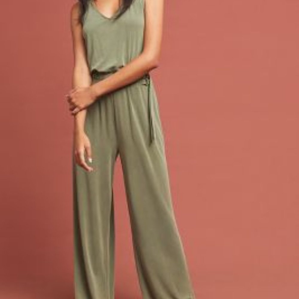 Anthropologie Peregrinate Belted Jumpsuit - size L